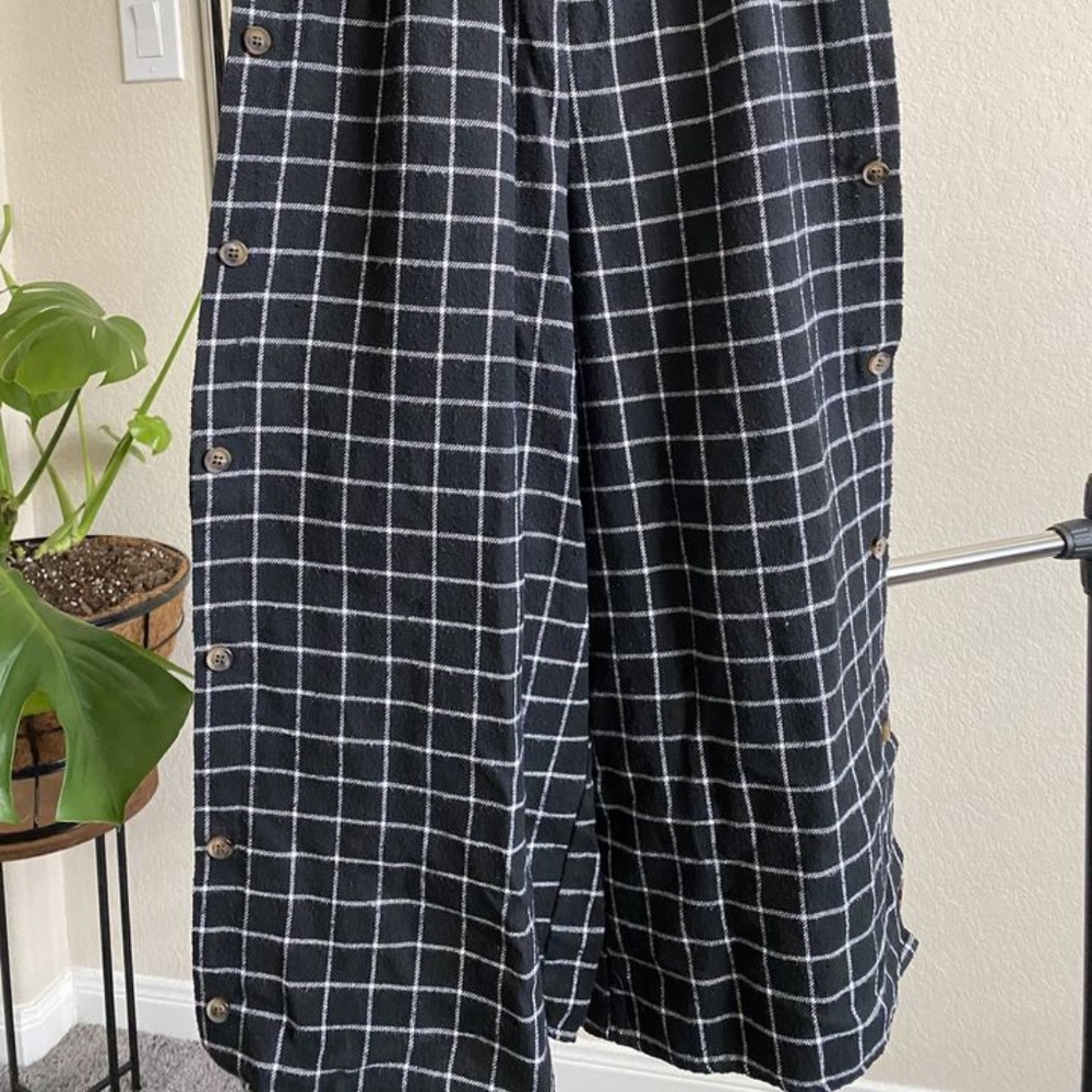 Wide Leg Black Squared Pants